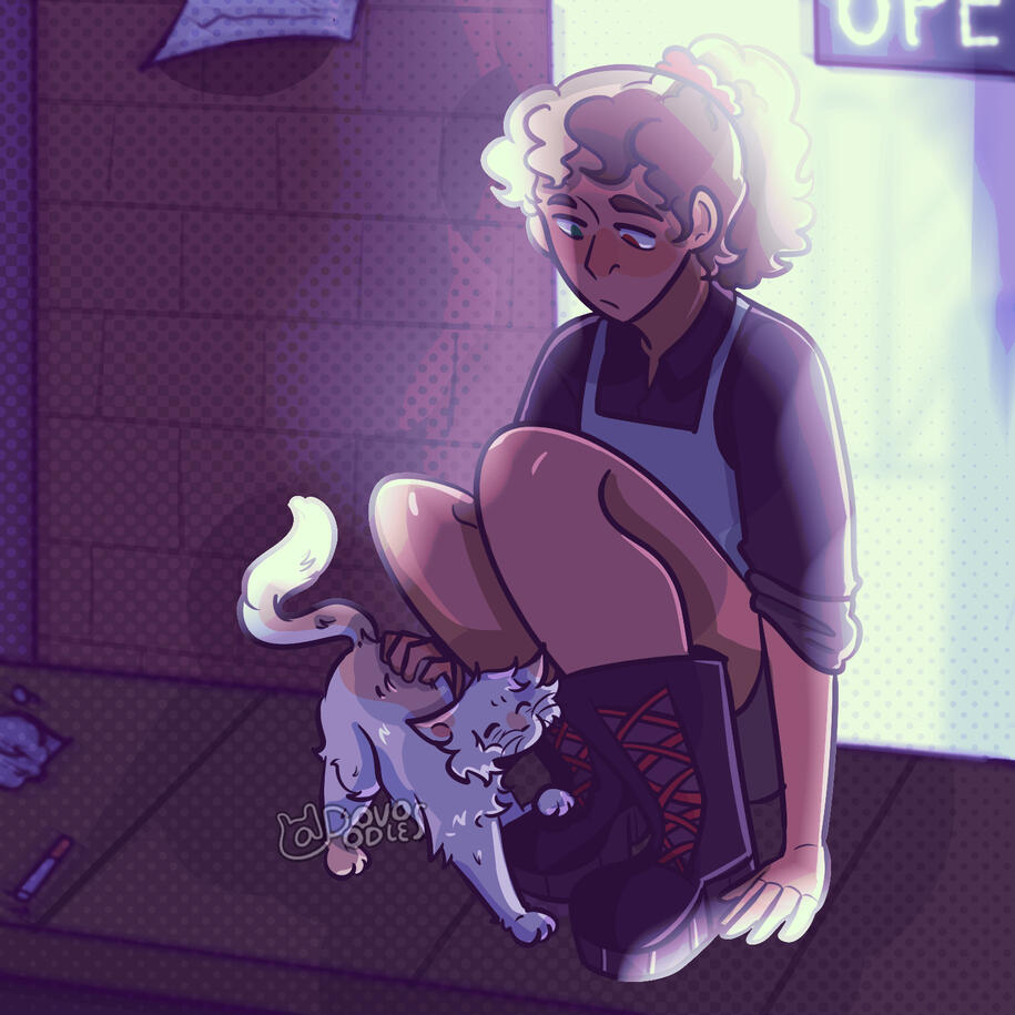 Midnight Run (2024) - A digital illustration depicting an original character